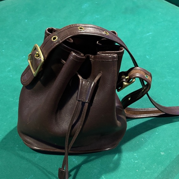 Coach Handbags - Coach Dark Brown Leather Bucket Bag